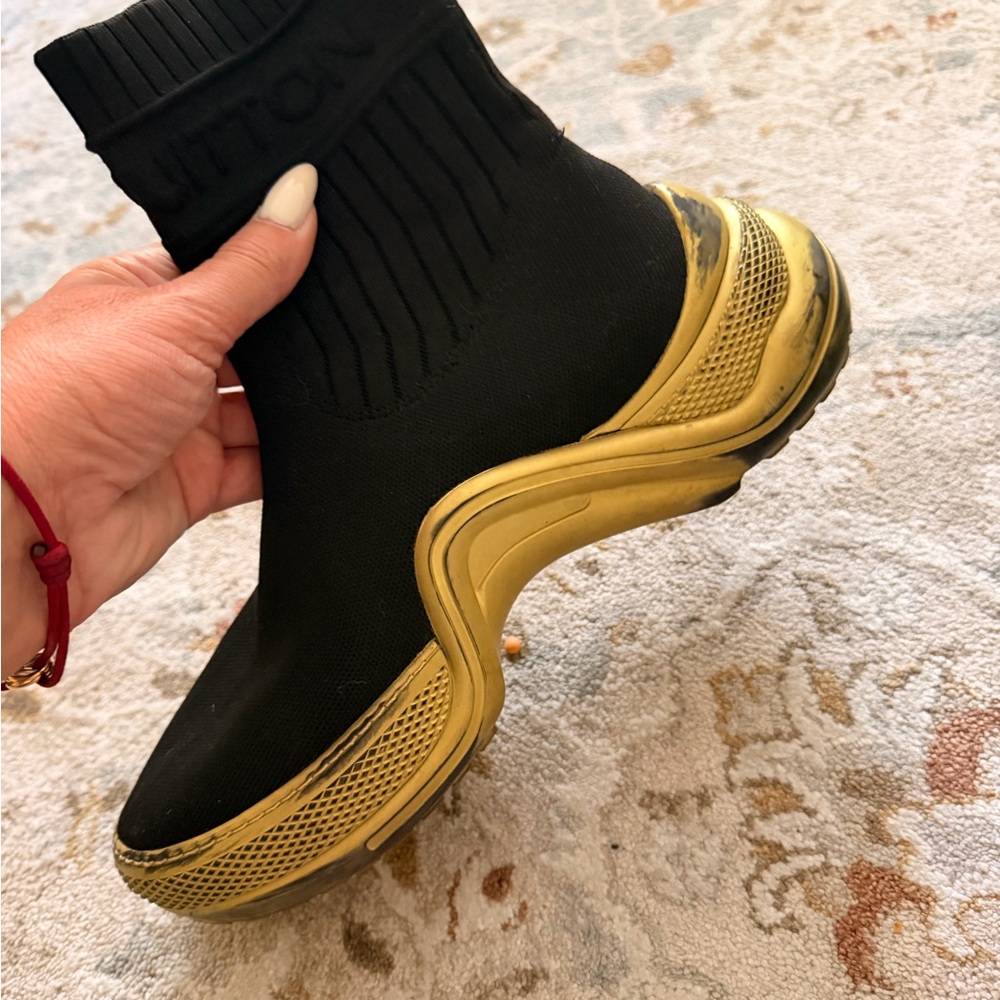 Louis Vuitton Black and Gold Sneakers